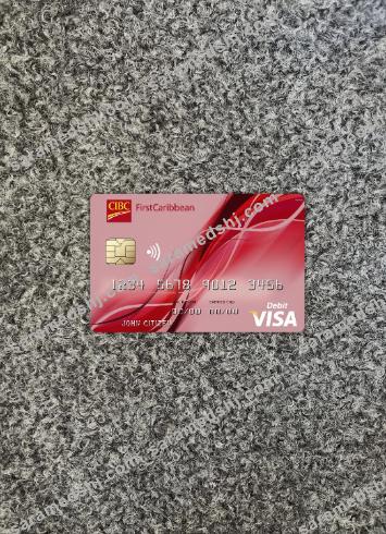 Bahamas FirstCaribbean International bank visa card photolook front